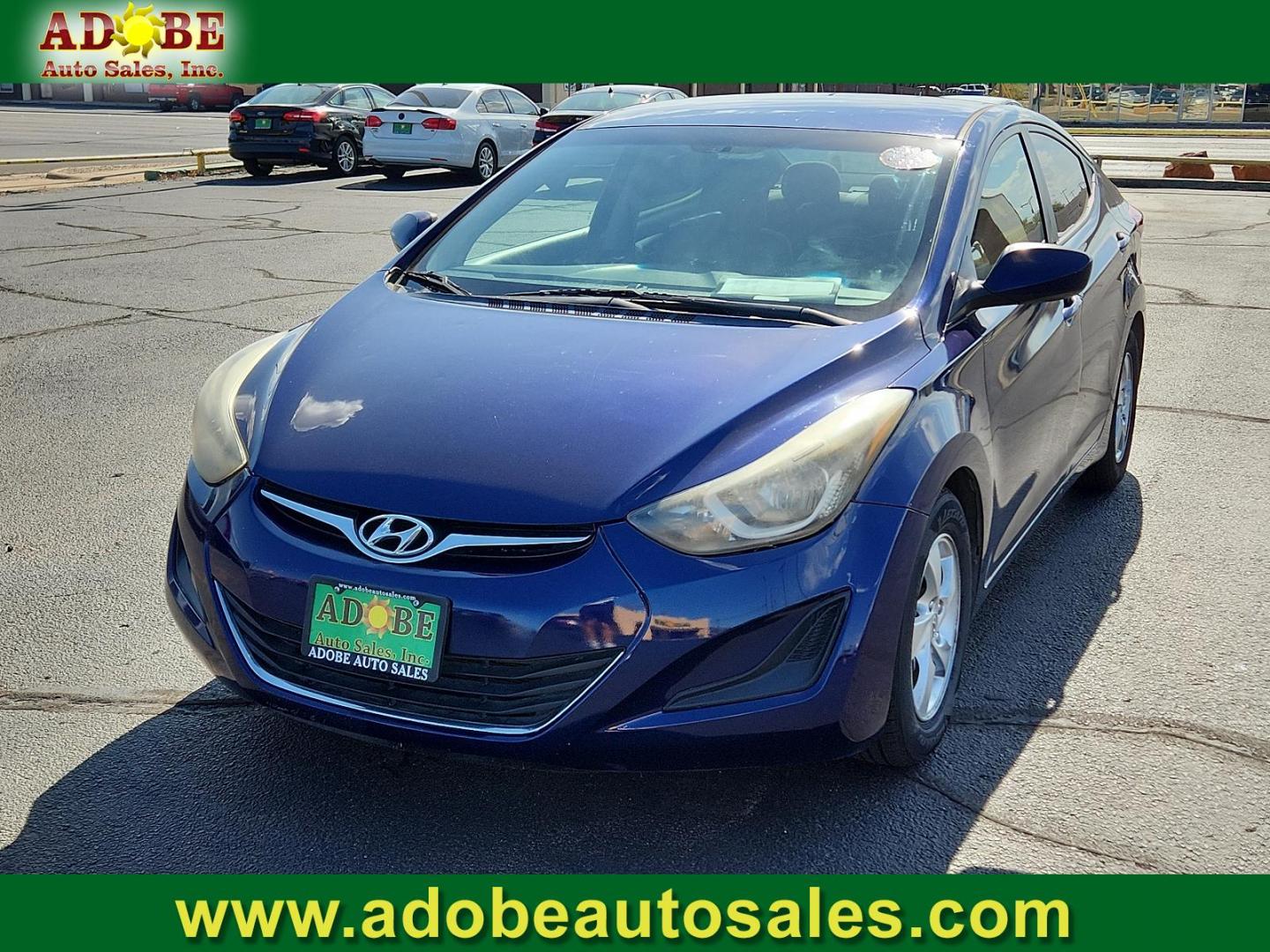 2014 Windy Sea Blue /Gray Hyundai Elantra SE (5NPDH4AE2EH) with an Engine: 1.8L DOHC 16V 4-Cylinder D-CVVT engine, located at 4711 Ave Q, Lubbock, TX, 79412, (806) 687-2362, 33.551304, -101.855293 - Photo#0