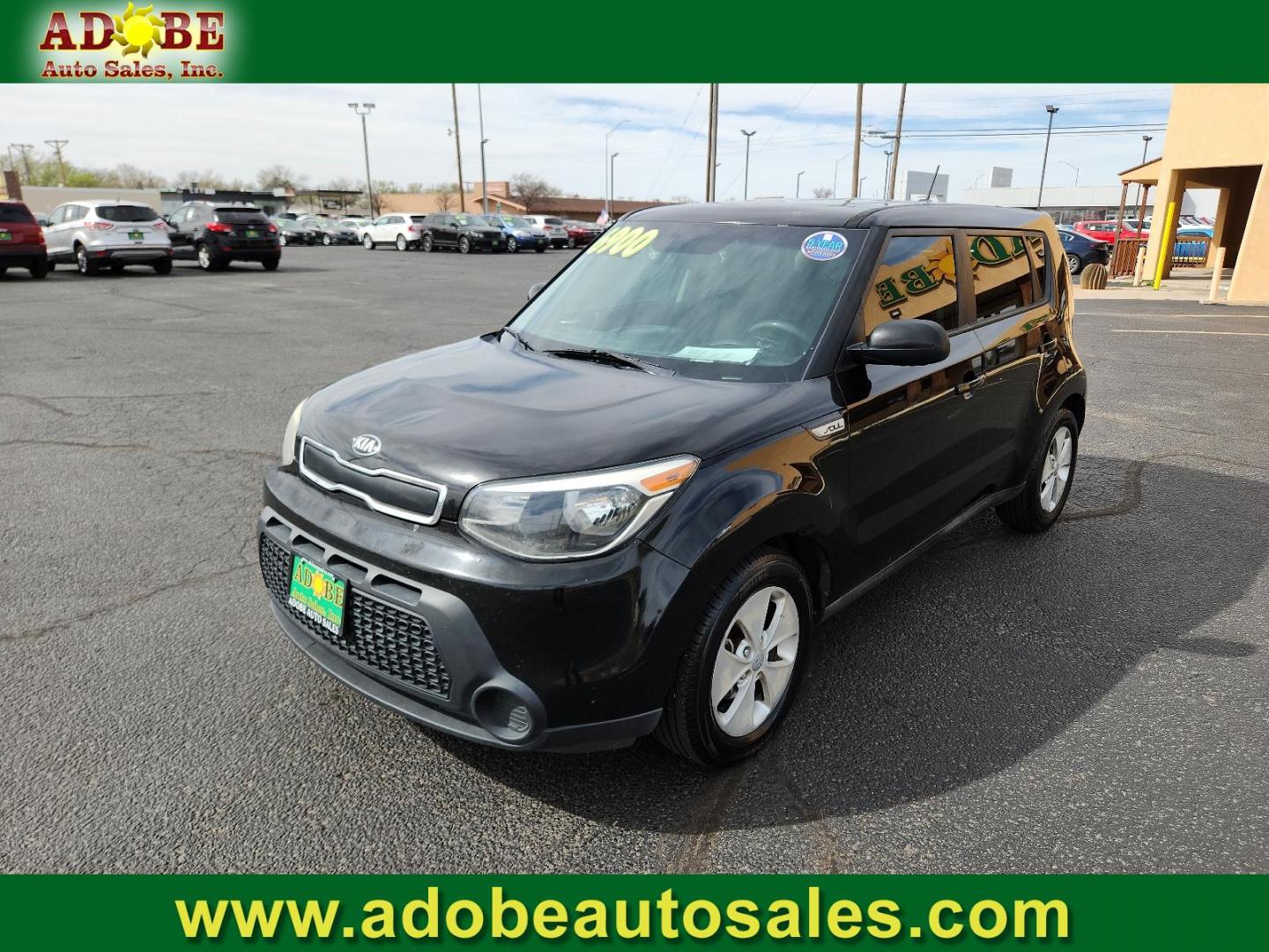 2015 Shadow Black /Black Kia Soul Base (KNDJN2A23F7) with an Engine: 1.6L Gamma GDI I4 engine, located at 4711 Ave Q, Lubbock, TX, 79412, (806) 687-2362, 33.551304, -101.855293 - Photo#0