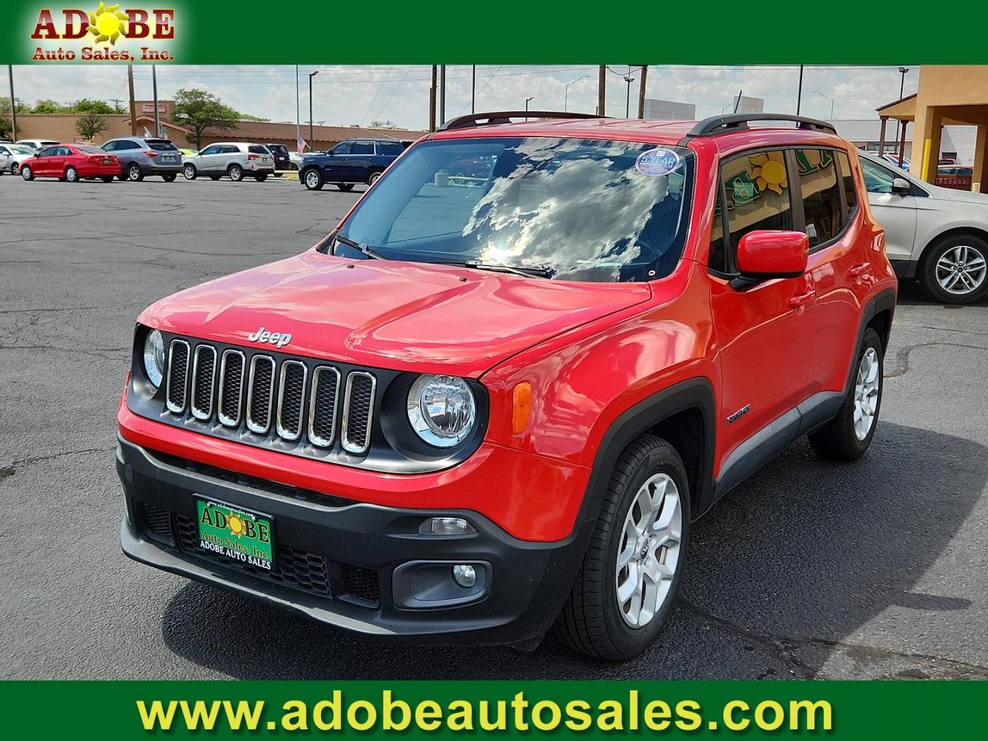 2017 Colorado Red /Black, cloth Jeep Renegade Latitude (ZACCJABB1HP) with an ENGINE: 2.4L I4 MULTIAIR engine, located at 4711 Ave Q, Lubbock, TX, 79412, (806) 687-2362, 33.551304, -101.855293 - Photo#0