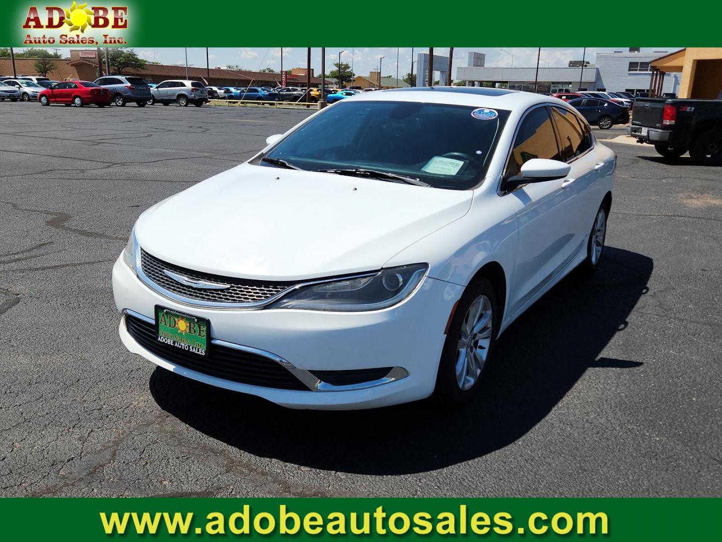 2015 Bright White Clearcoat /Black Chrysler 200 Limited (1C3CCCAB5FN) with an ENGINE: 2.4L I4 PZEV M-AIR engine, located at 4711 Ave Q, Lubbock, TX, 79412, (806) 687-2362, 33.551304, -101.855293 - Photo#0