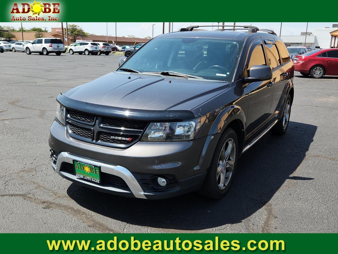 2016 Granite Crystal Metallic Clear Coat /Black, leather Dodge Journey Crossroad Plus (3C4PDCGB0GT) with an ENGINE: 2.4L I4 DOHC 16V DUAL VVT engine, located at 4711 Ave Q, Lubbock, TX, 79412, (806) 687-2362, 33.551304, -101.855293 - Photo#0