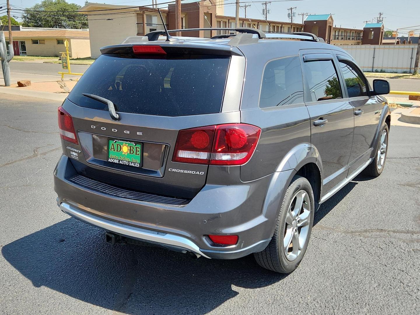 2016 Granite Crystal Metallic Clear Coat /Black, leather Dodge Journey Crossroad Plus (3C4PDCGB0GT) with an ENGINE: 2.4L I4 DOHC 16V DUAL VVT engine, located at 4711 Ave Q, Lubbock, TX, 79412, (806) 687-2362, 33.551304, -101.855293 - Photo#3