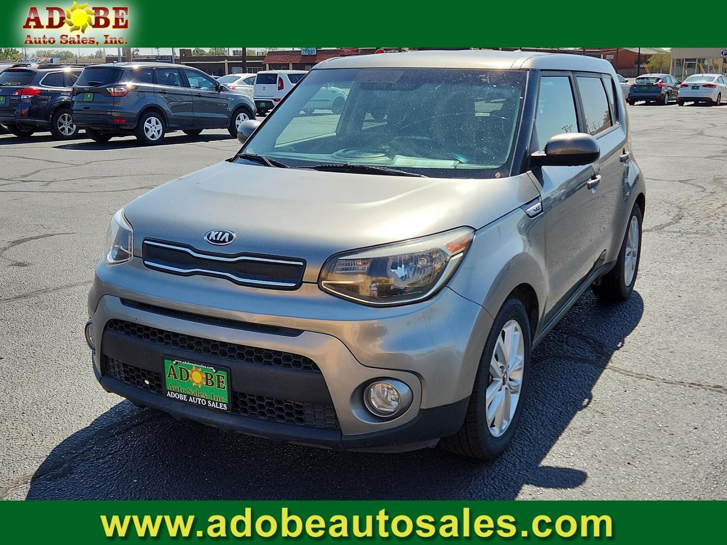 2019 Titanium Gray /Black, cloth Kia Soul + (KNDJP3A56K7) with an Engine: 2.0L GDI DOHC Dual CVVT I4 engine, located at 4711 Ave Q, Lubbock, TX, 79412, (806) 687-2362, 33.551304, -101.855293 - Photo#0