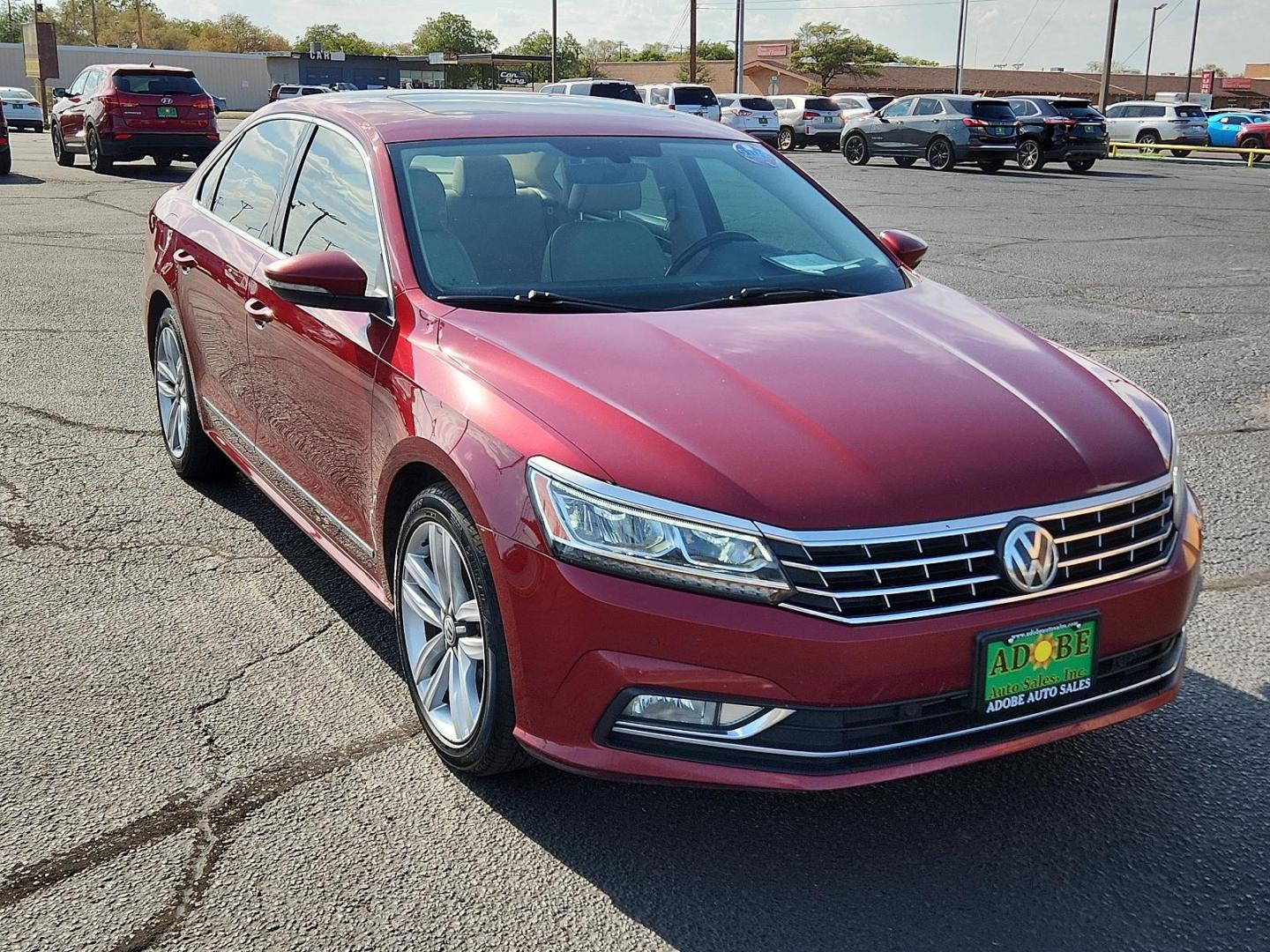 2017 Fortana Red /Titan Black, leatherette Volkswagen Passat 1.8T SE w/Technology (1VWGT7A33HC) with an Engine: 1.8L TSI 170 HP 16V Turbo 4-Cylinder -inc: direct injection engine, located at 4711 Ave Q, Lubbock, TX, 79412, (806) 687-2362, 33.551304, -101.855293 - Photo#6