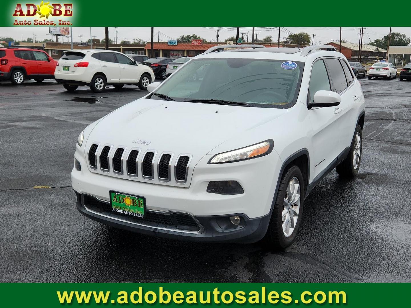 2014 Bright White Clearcoat /Black Jeep Cherokee Limited (1C4PJLDS6EW) with an ENGINE: 3.2L V6 24V VVT engine, located at 4711 Ave Q, Lubbock, TX, 79412, (806) 687-2362, 33.551304, -101.855293 - Photo#0