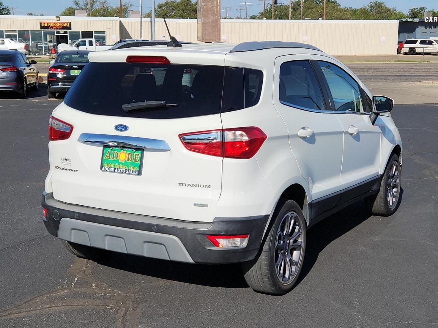 2019 Diamond White /Ebony Black, leather Ford EcoSport Titanium (MAJ3S2KE6KC) with an ENGINE: 1.0L ECOBOOST engine, located at 4711 Ave Q, Lubbock, TX, 79412, (806) 687-2362, 33.551304, -101.855293 - Photo#3