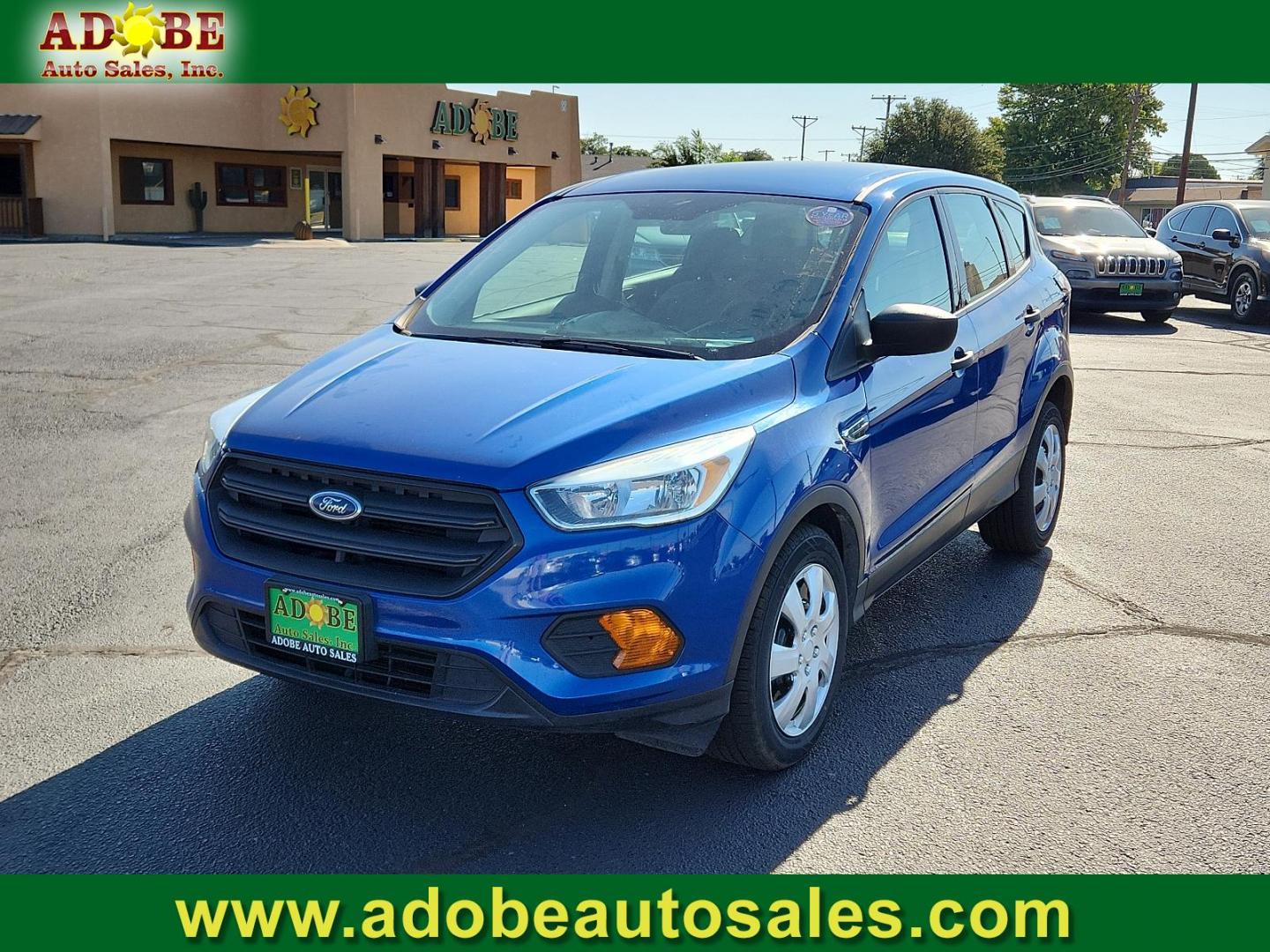 2017 Lightning Blue Metallic /Charcoal Black, cloth Ford Escape S (1FMCU0F73HU) with an 2.5L L4 DOHC 16V engine, located at 4711 Ave Q, Lubbock, TX, 79412, (806) 687-2362, 33.551304, -101.855293 - Photo#0