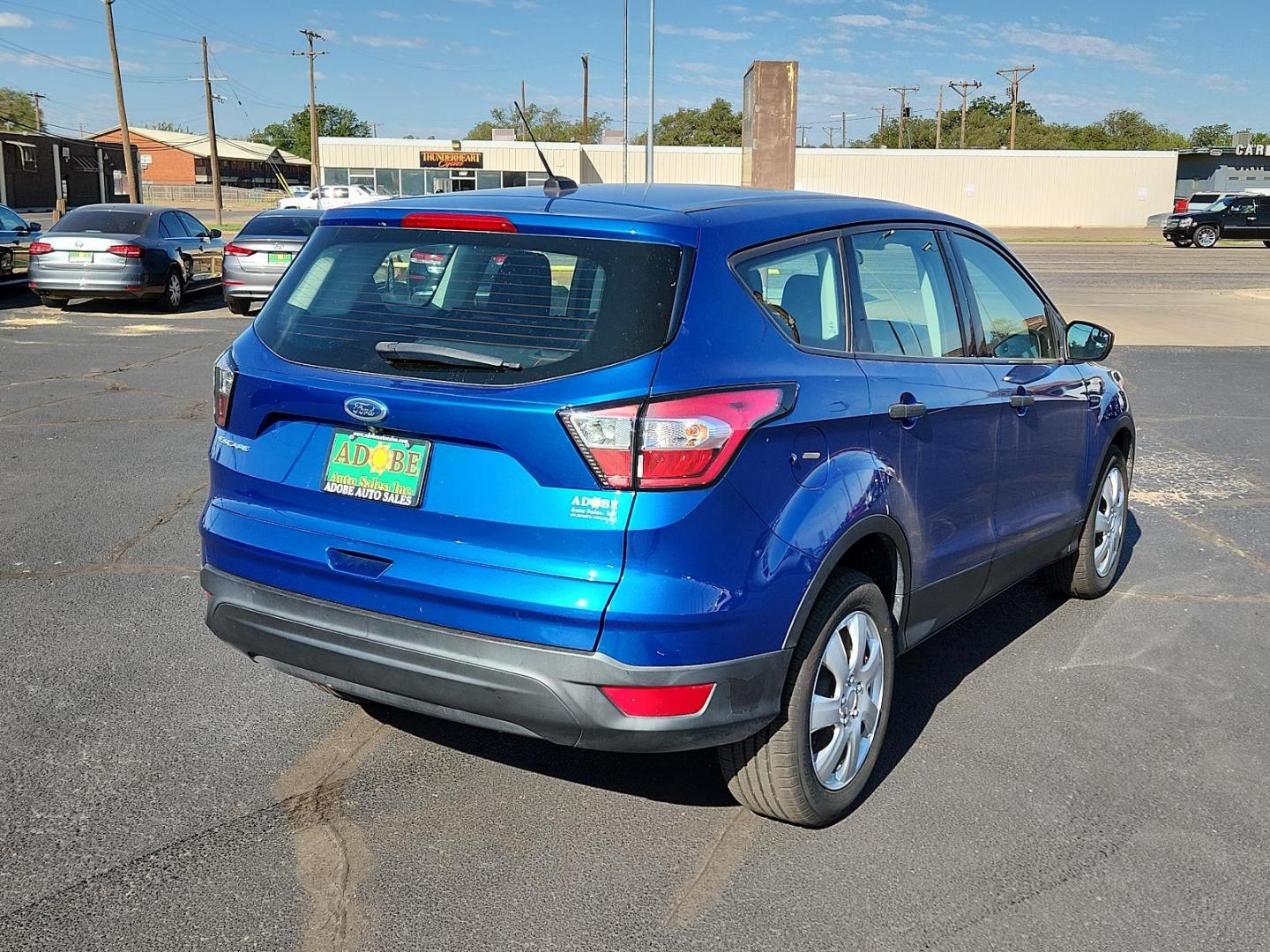 2017 Lightning Blue Metallic /Charcoal Black, cloth Ford Escape S (1FMCU0F73HU) with an 2.5L L4 DOHC 16V engine, located at 4711 Ave Q, Lubbock, TX, 79412, (806) 687-2362, 33.551304, -101.855293 - Photo#3