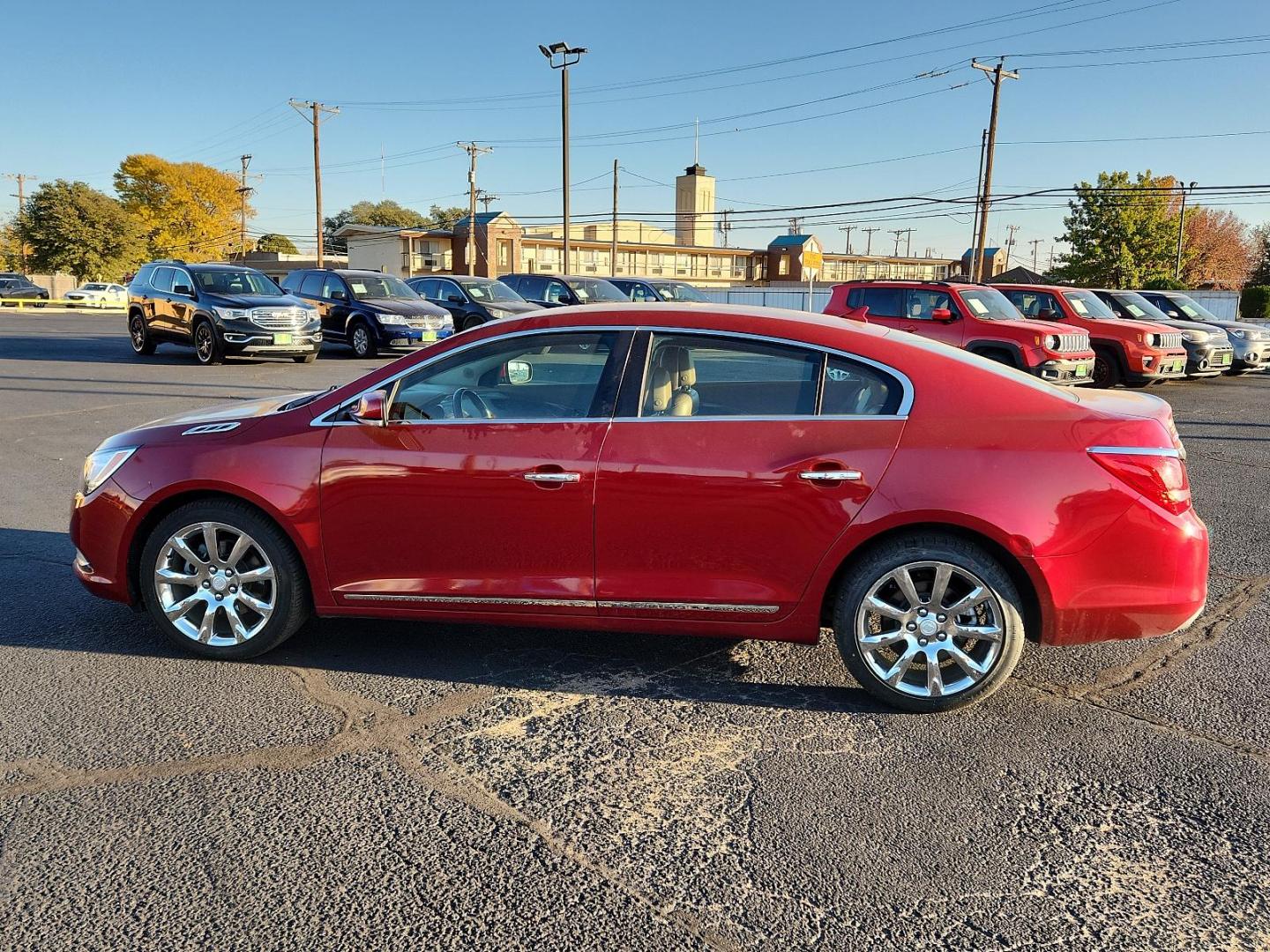 2014 Crystal Red Tintcoat Buick LaCrosse Leather (1G4GB5G36EF) with an ENGINE, 3.6L SIDI DOHC V6 VVT engine, located at 4711 Ave Q, Lubbock, TX, 79412, (806) 687-2362, 33.551304, -101.855293 - Photo#1