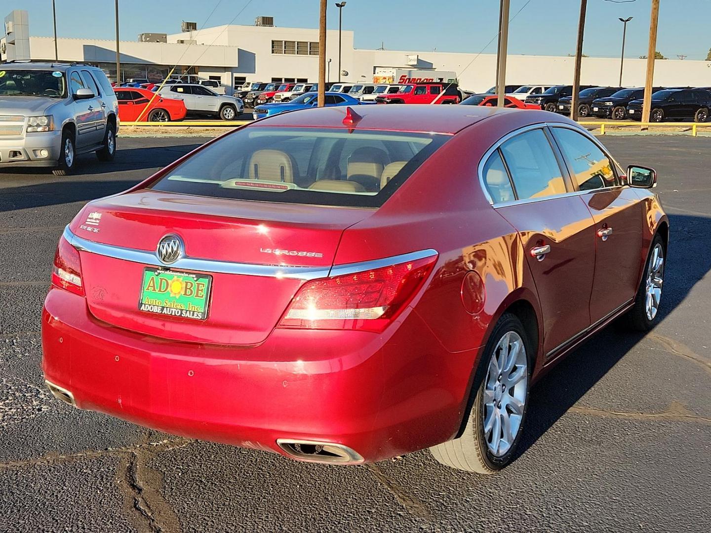 2014 Crystal Red Tintcoat Buick LaCrosse Leather (1G4GB5G36EF) with an ENGINE, 3.6L SIDI DOHC V6 VVT engine, located at 4711 Ave Q, Lubbock, TX, 79412, (806) 687-2362, 33.551304, -101.855293 - Photo#3