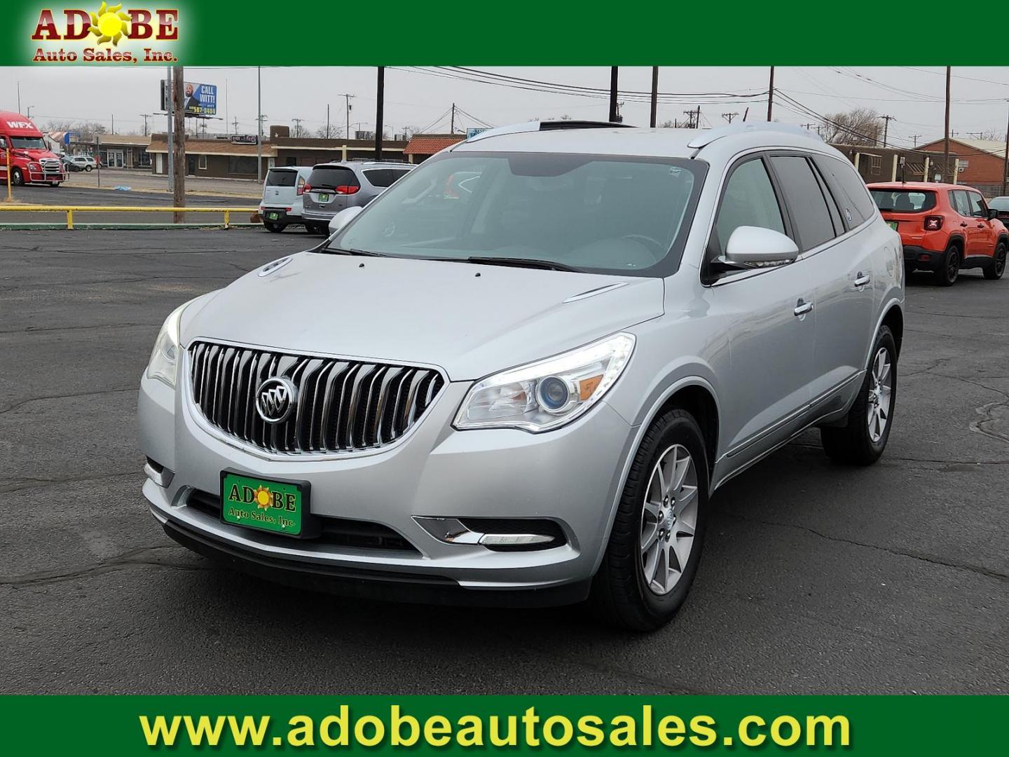 2017 SILVER Buick Enclave Leather (5GAKRBKD2HJ) with an ENGINE, 3.6L VARIABLE VALVE TIMING V6 WITH SIDI (SPARK IGNITION DIRECT INJECTION), DOHC engine, located at 4711 Ave Q, Lubbock, TX, 79412, (806) 687-2362, 33.551304, -101.855293 - Photo#0