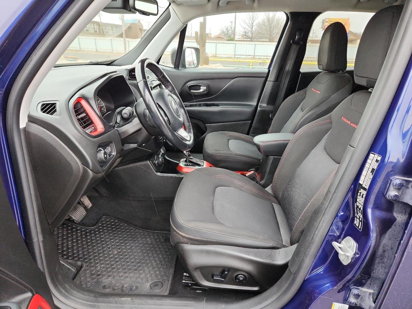 2018 BLUE Jeep Renegade Trailhawk (ZACCJBCB5JP) with an ENGINE: 2.4L I4 ZERO EVAP M-AIR engine, located at 4711 Ave Q, Lubbock, TX, 79412, (806) 687-2362, 33.551304, -101.855293 - Photo#11