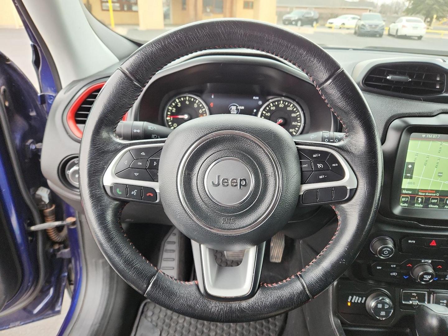 2018 BLUE Jeep Renegade Trailhawk (ZACCJBCB5JP) with an ENGINE: 2.4L I4 ZERO EVAP M-AIR engine, located at 4711 Ave Q, Lubbock, TX, 79412, (806) 687-2362, 33.551304, -101.855293 - Photo#17